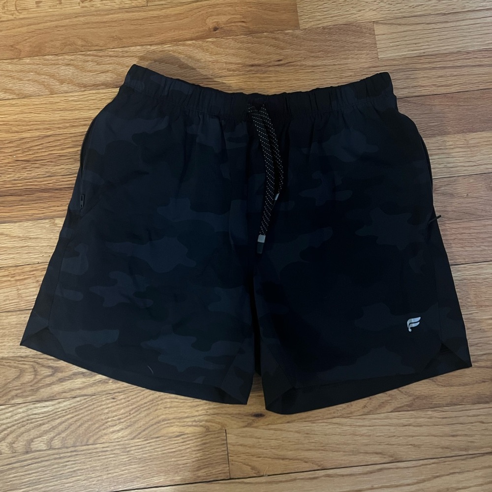 Fabletics Black Camo Athletic Shorts